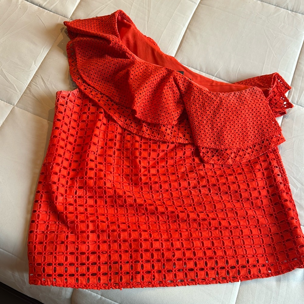 J Crew One Shoulder Top Sz 4 EUC